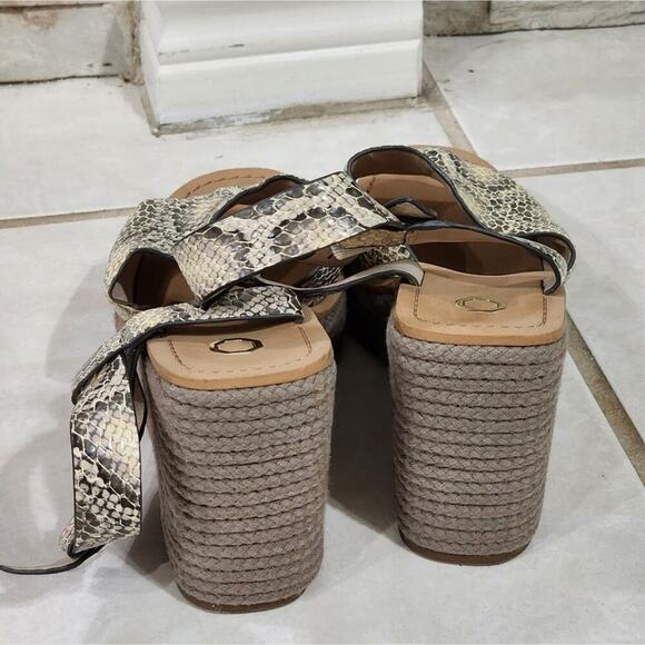 Louise Et Cie Paley Snakeskin Platform Wedge Espadrille Sandals size 42 10 us - Picture 8 of 14